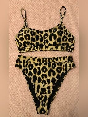 Pink Queen Woman’s Leopard Print High Waisted & Bandeau Bikini